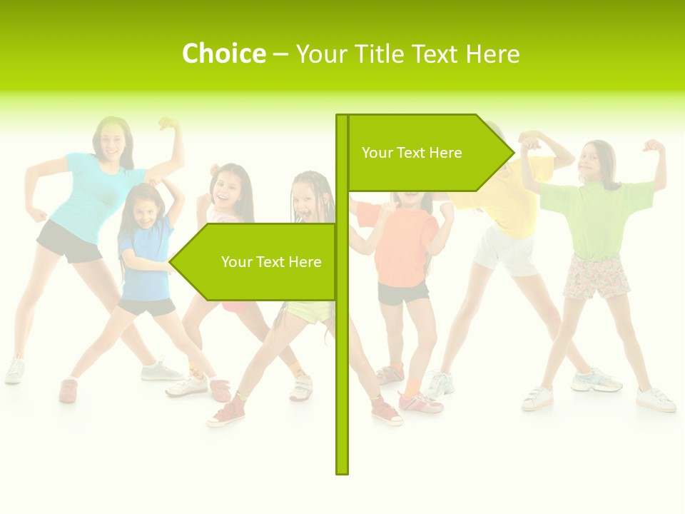 A Group Of Young Girls Standing Next To Each Other PowerPoint Template