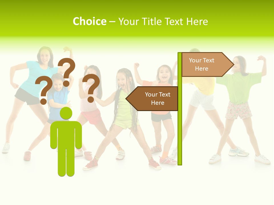 A Group Of Young Girls Standing Next To Each Other PowerPoint Template