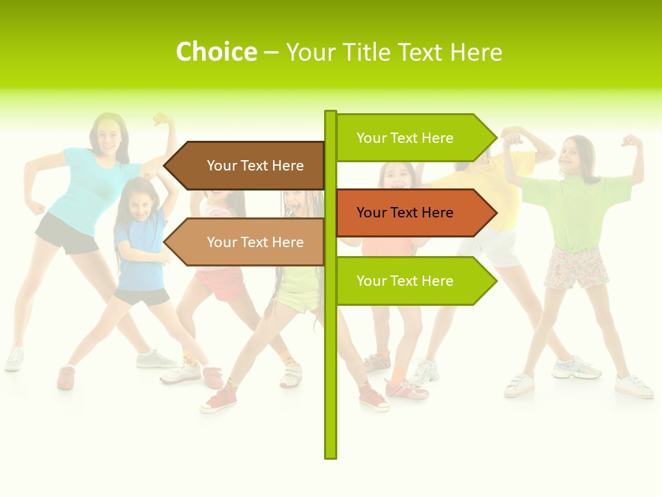 A Group Of Young Girls Standing Next To Each Other PowerPoint Template