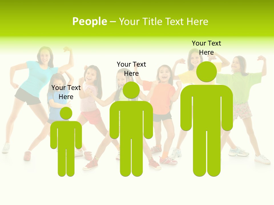 A Group Of Young Girls Standing Next To Each Other PowerPoint Template