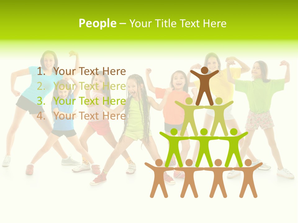 A Group Of Young Girls Standing Next To Each Other PowerPoint Template
