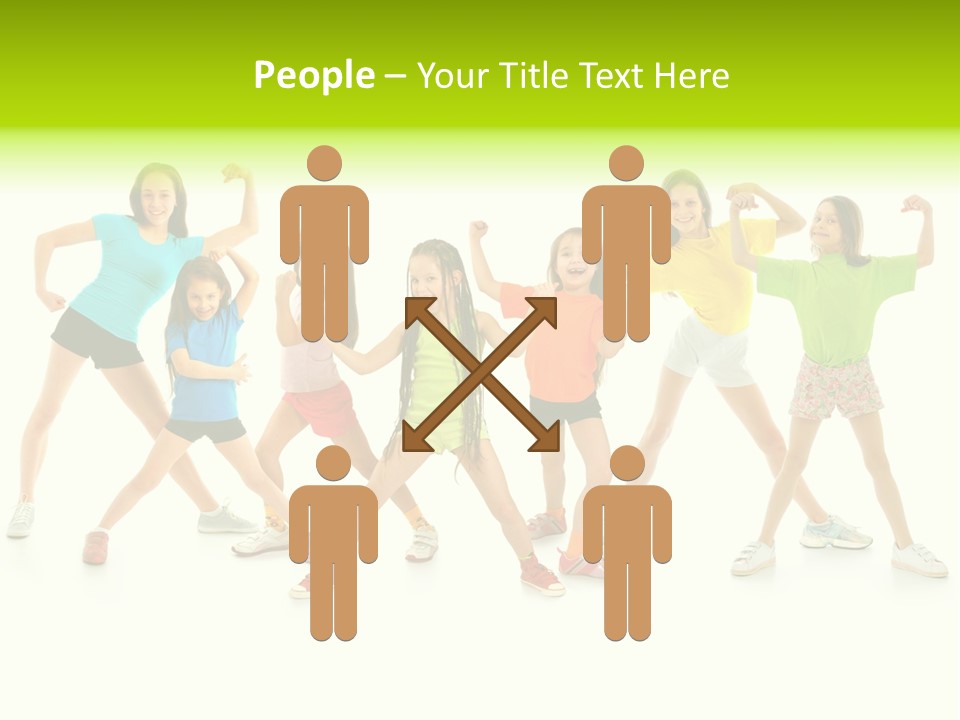 A Group Of Young Girls Standing Next To Each Other PowerPoint Template