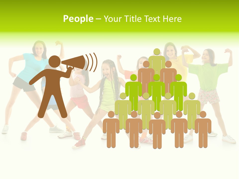 A Group Of Young Girls Standing Next To Each Other PowerPoint Template