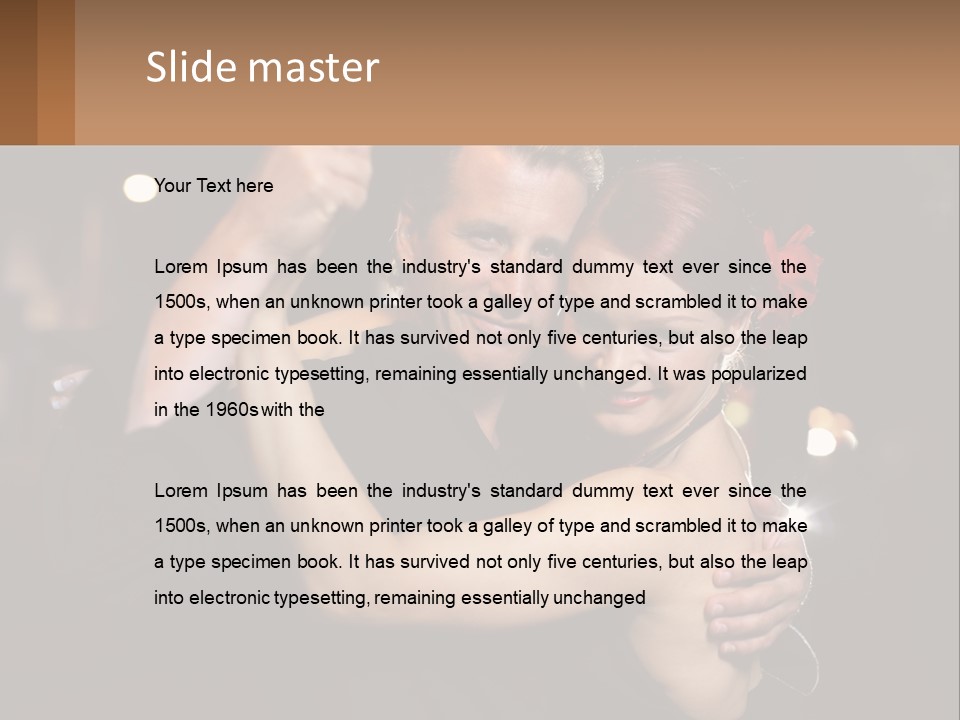 A Man And A Woman Are Dancing Together PowerPoint Template