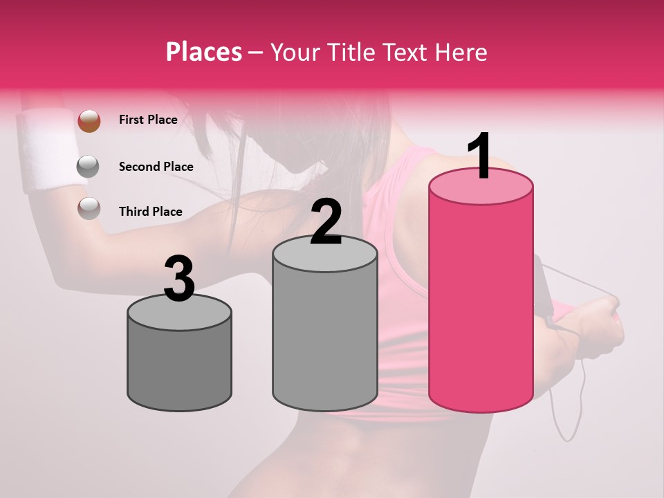 A Woman With A Band Around Her Arm Holding A Hair Dryer PowerPoint Template