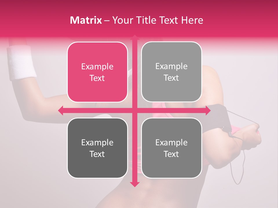 A Woman With A Band Around Her Arm Holding A Hair Dryer PowerPoint Template