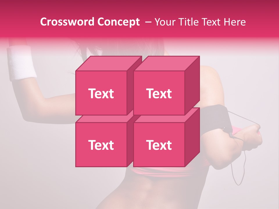 A Woman With A Band Around Her Arm Holding A Hair Dryer PowerPoint Template