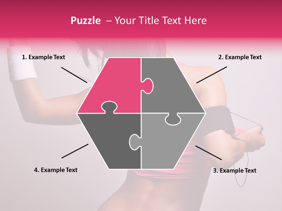 A Woman With A Band Around Her Arm Holding A Hair Dryer PowerPoint Template