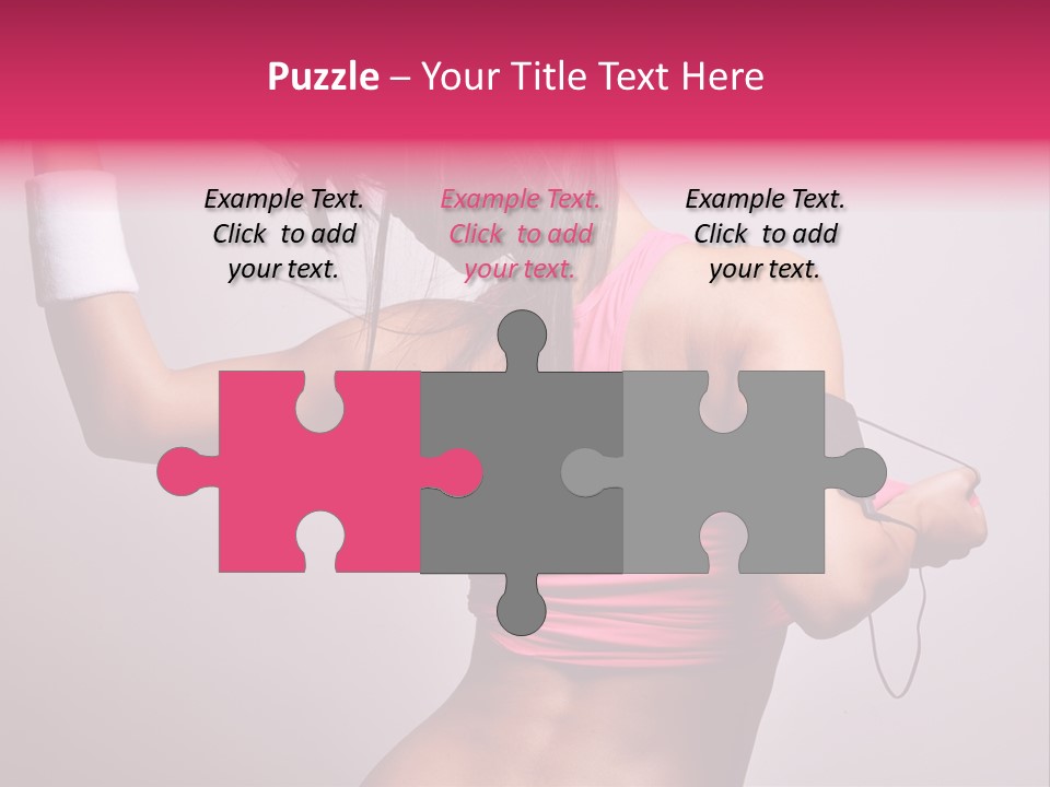 A Woman With A Band Around Her Arm Holding A Hair Dryer PowerPoint Template