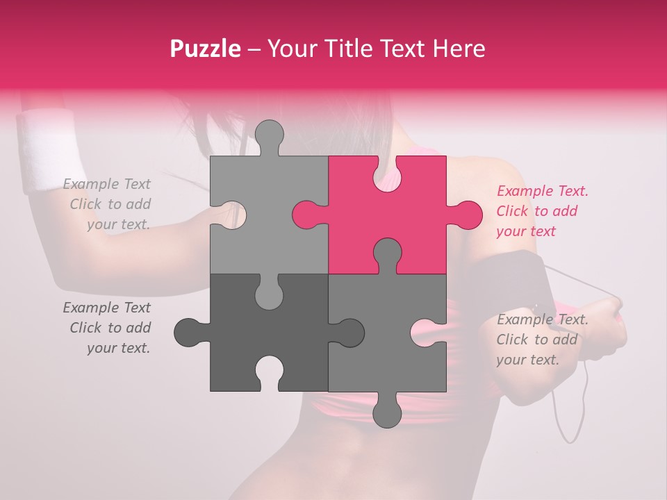 A Woman With A Band Around Her Arm Holding A Hair Dryer PowerPoint Template