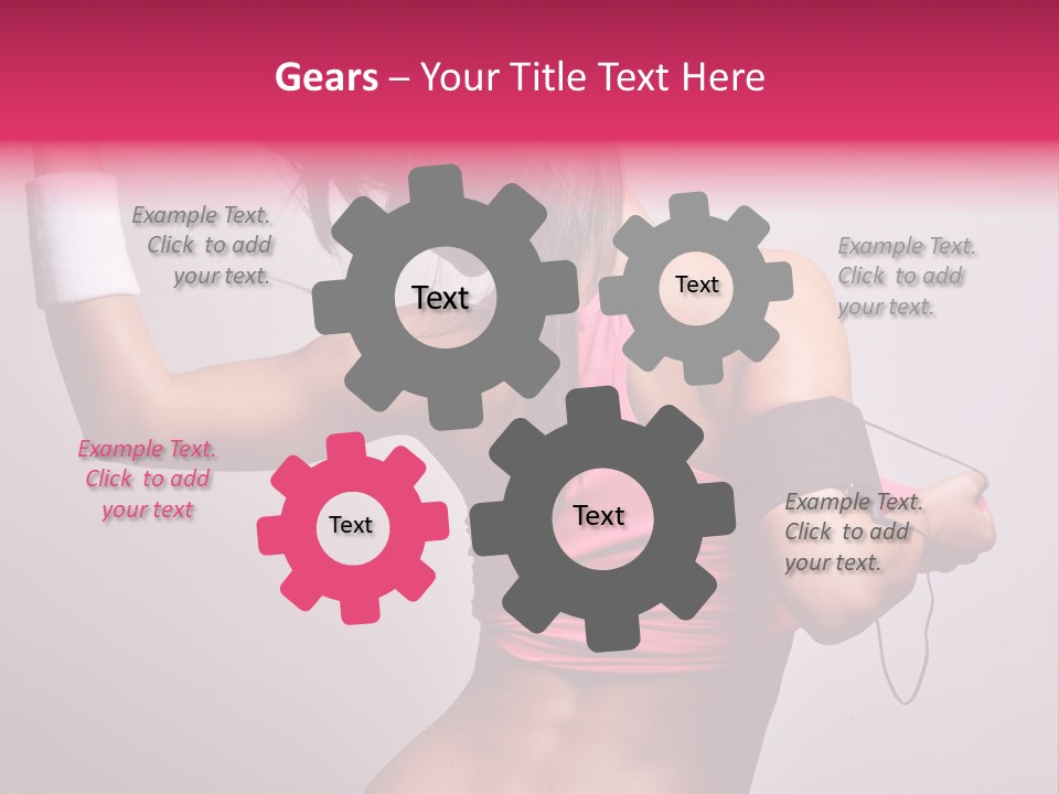 A Woman With A Band Around Her Arm Holding A Hair Dryer PowerPoint Template