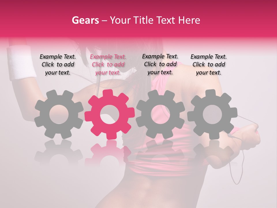 A Woman With A Band Around Her Arm Holding A Hair Dryer PowerPoint Template