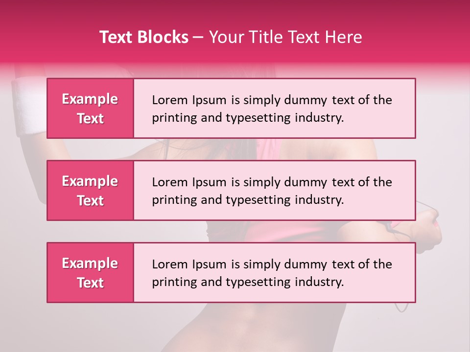 A Woman With A Band Around Her Arm Holding A Hair Dryer PowerPoint Template