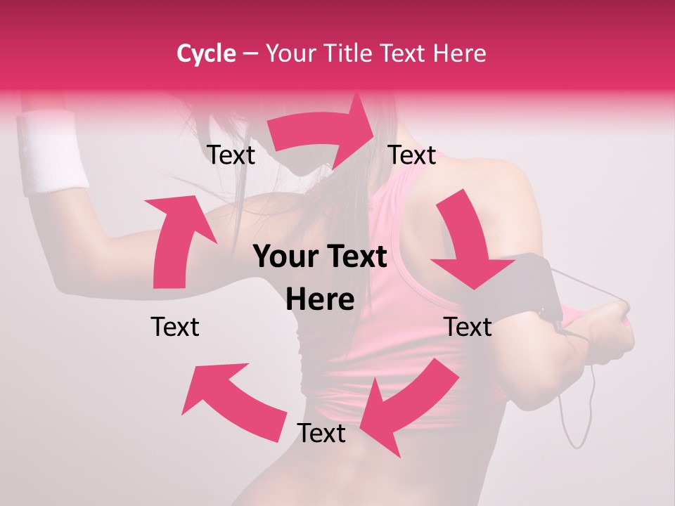 A Woman With A Band Around Her Arm Holding A Hair Dryer PowerPoint Template