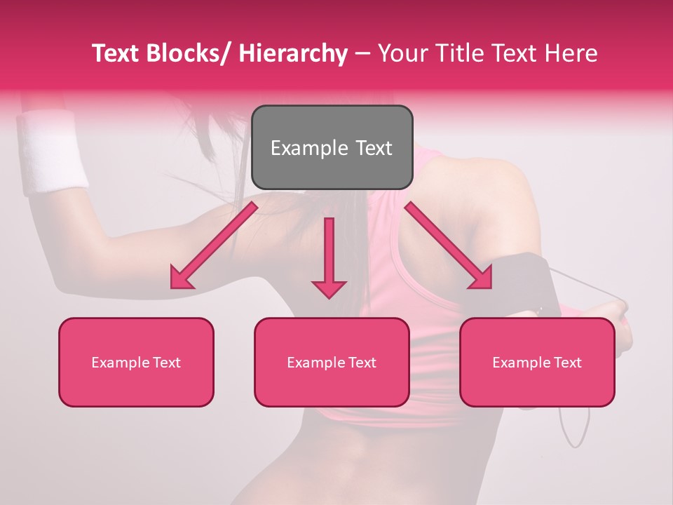 A Woman With A Band Around Her Arm Holding A Hair Dryer PowerPoint Template