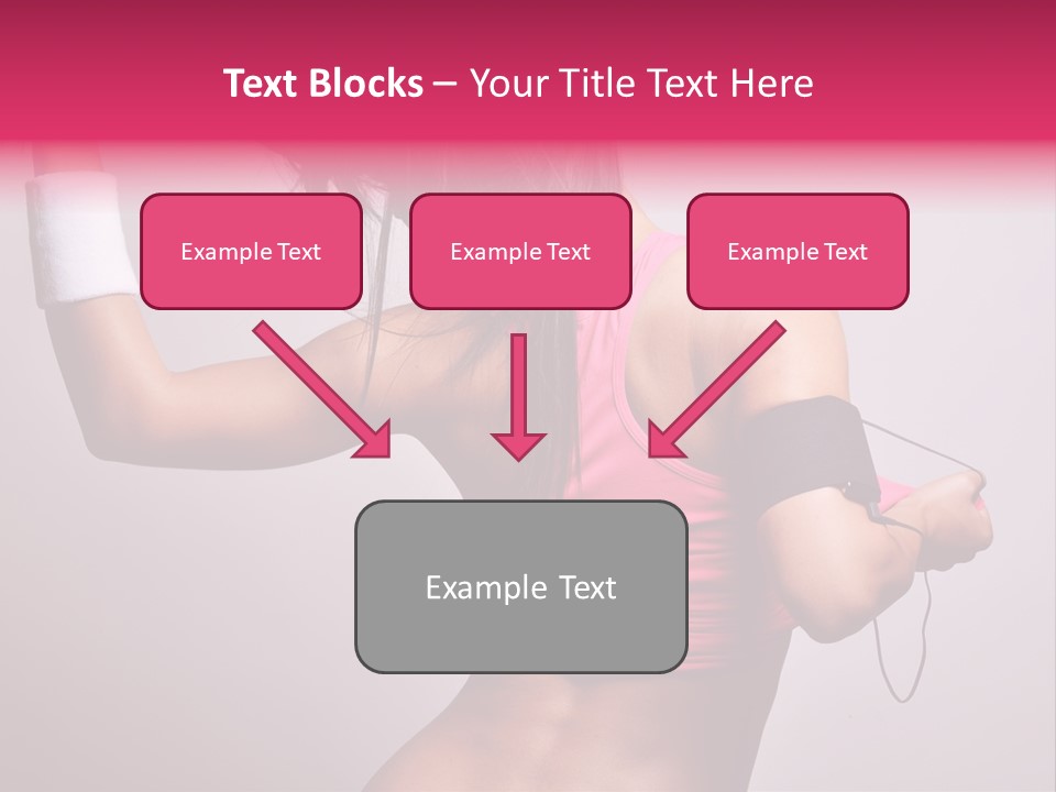 A Woman With A Band Around Her Arm Holding A Hair Dryer PowerPoint Template