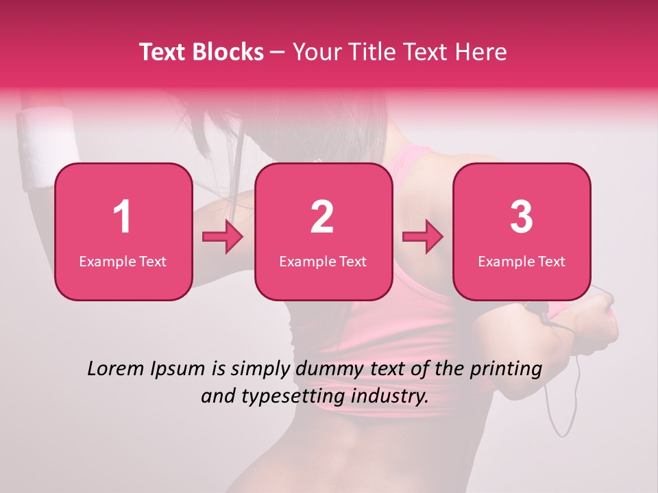 A Woman With A Band Around Her Arm Holding A Hair Dryer PowerPoint Template