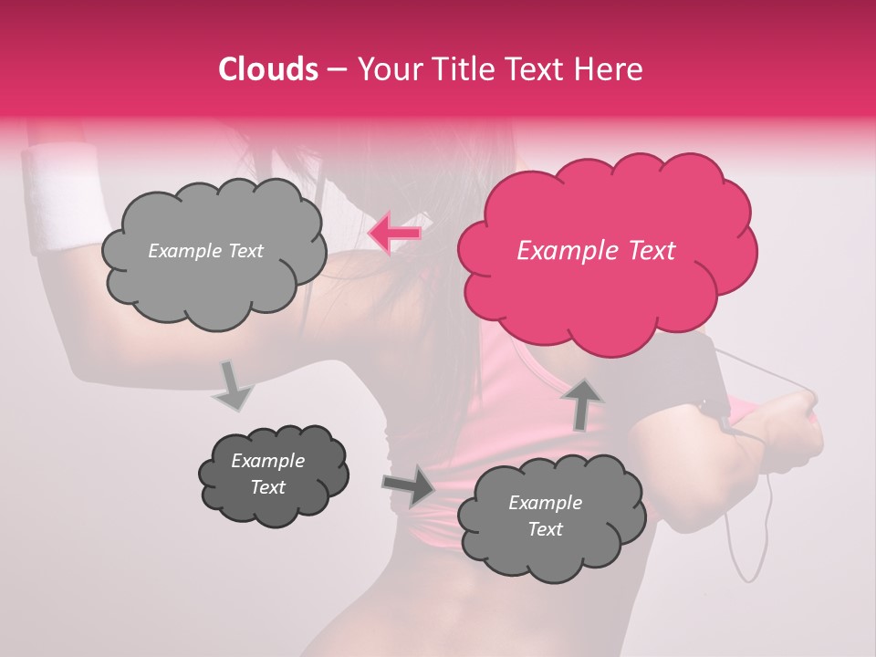 A Woman With A Band Around Her Arm Holding A Hair Dryer PowerPoint Template