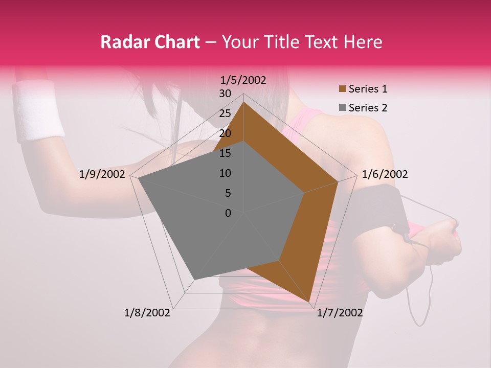 A Woman With A Band Around Her Arm Holding A Hair Dryer PowerPoint Template