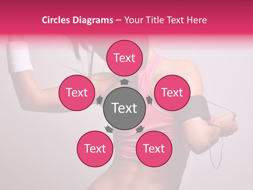 A Woman With A Band Around Her Arm Holding A Hair Dryer PowerPoint Template