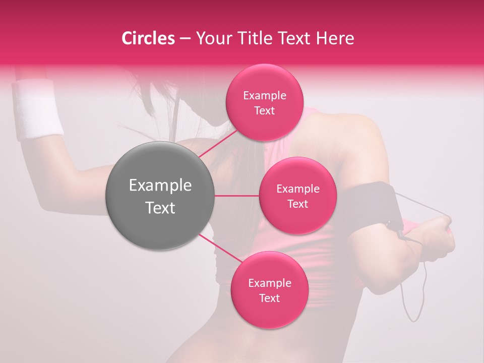 A Woman With A Band Around Her Arm Holding A Hair Dryer PowerPoint Template