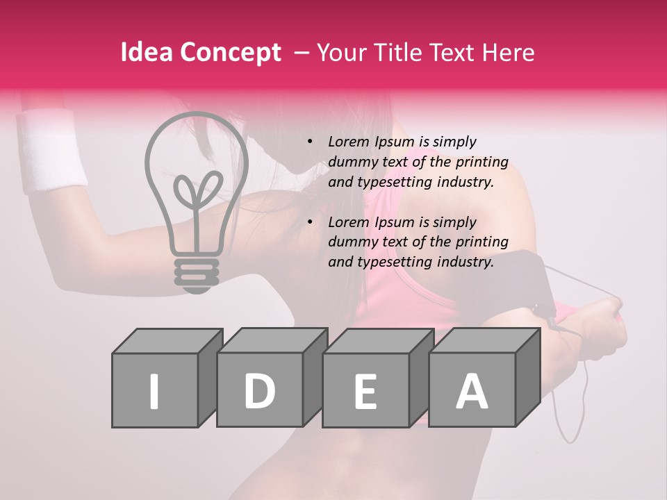 A Woman With A Band Around Her Arm Holding A Hair Dryer PowerPoint Template