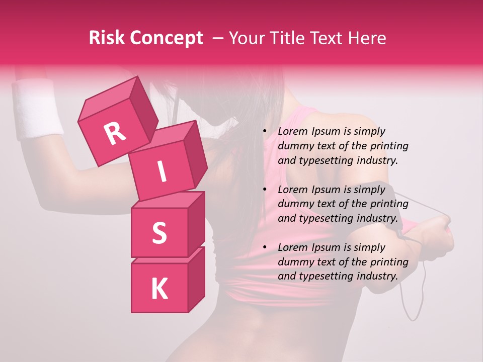 A Woman With A Band Around Her Arm Holding A Hair Dryer PowerPoint Template