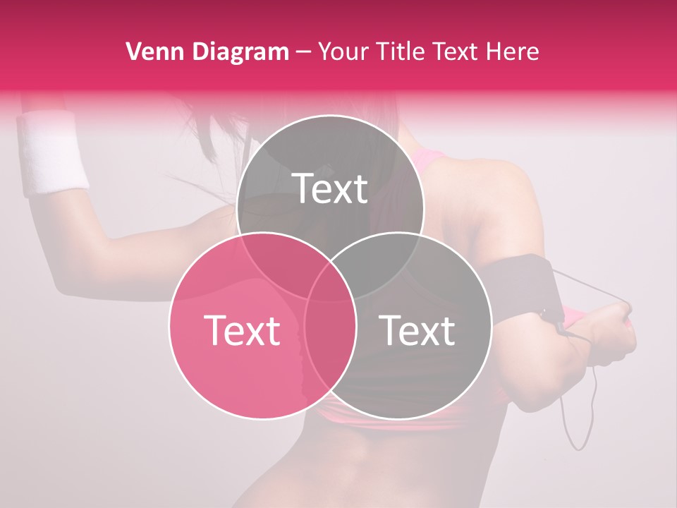 A Woman With A Band Around Her Arm Holding A Hair Dryer PowerPoint Template