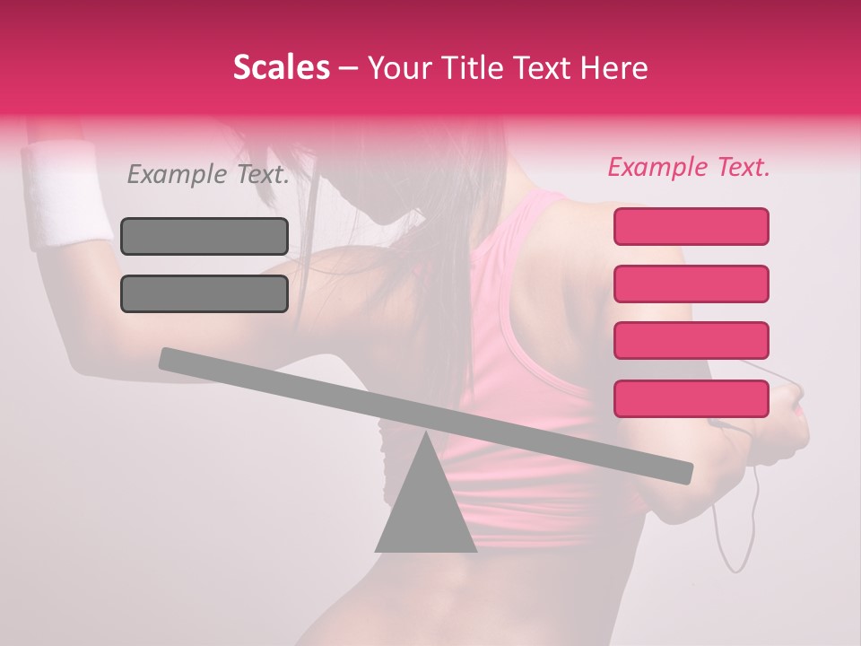 A Woman With A Band Around Her Arm Holding A Hair Dryer PowerPoint Template