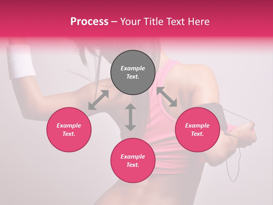 A Woman With A Band Around Her Arm Holding A Hair Dryer PowerPoint Template