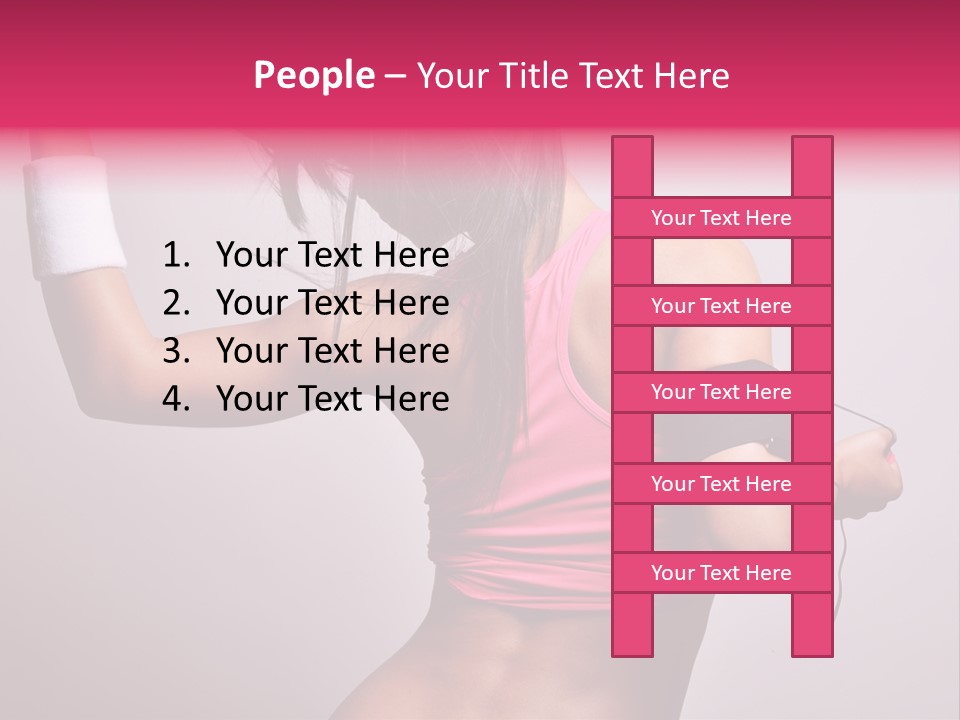 A Woman With A Band Around Her Arm Holding A Hair Dryer PowerPoint Template