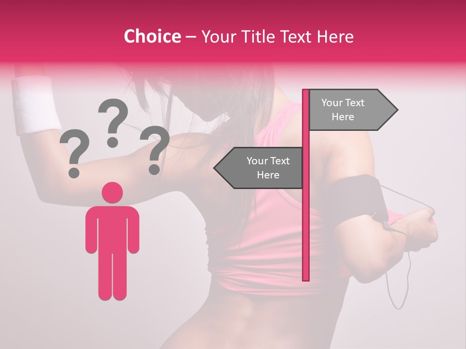 A Woman With A Band Around Her Arm Holding A Hair Dryer PowerPoint Template