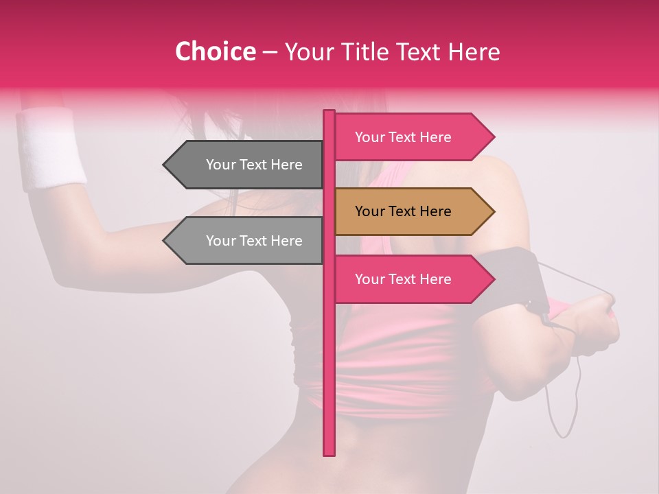 A Woman With A Band Around Her Arm Holding A Hair Dryer PowerPoint Template