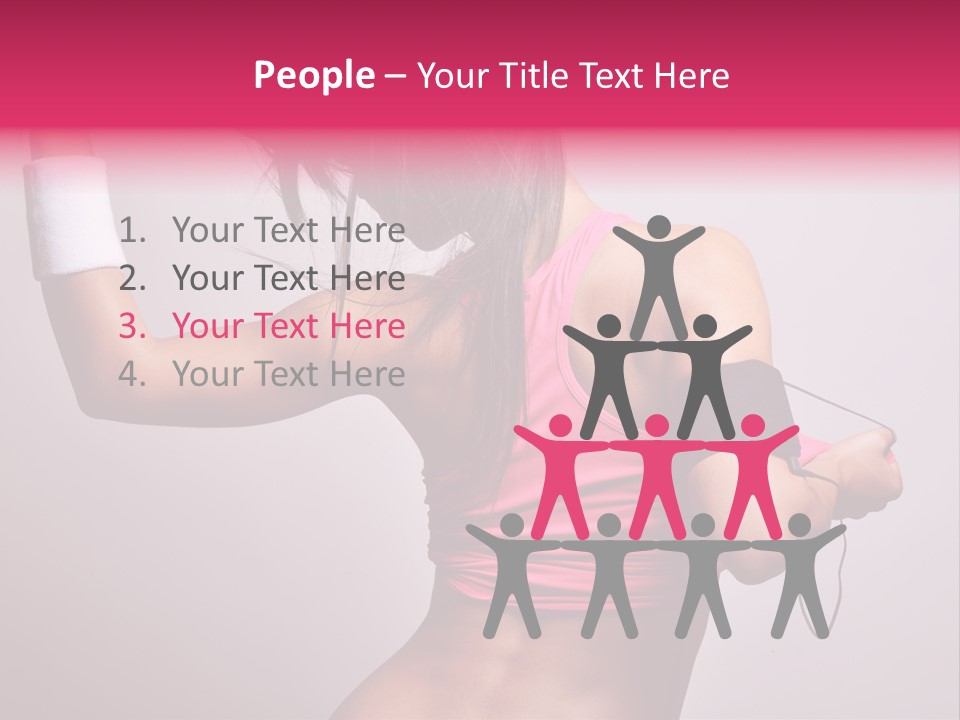 A Woman With A Band Around Her Arm Holding A Hair Dryer PowerPoint Template