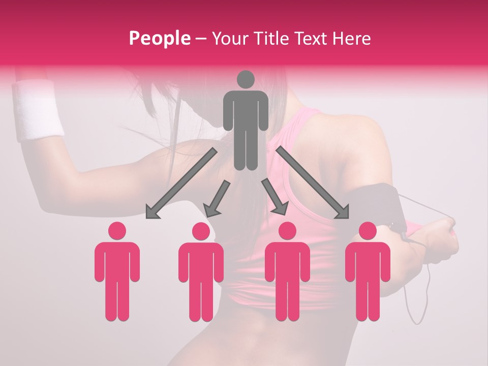 A Woman With A Band Around Her Arm Holding A Hair Dryer PowerPoint Template