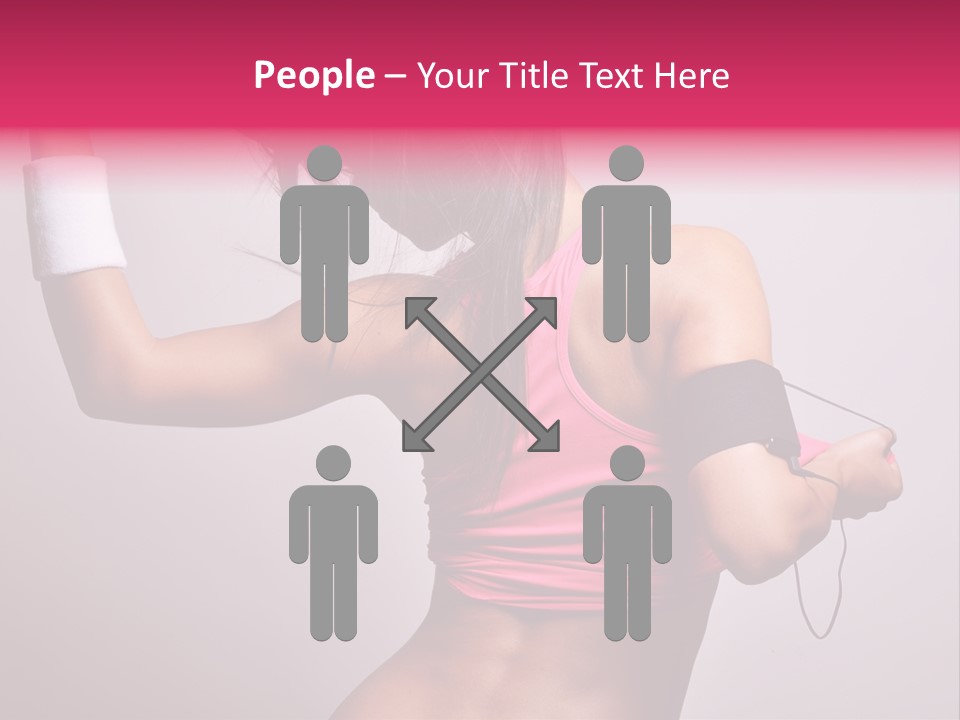 A Woman With A Band Around Her Arm Holding A Hair Dryer PowerPoint Template