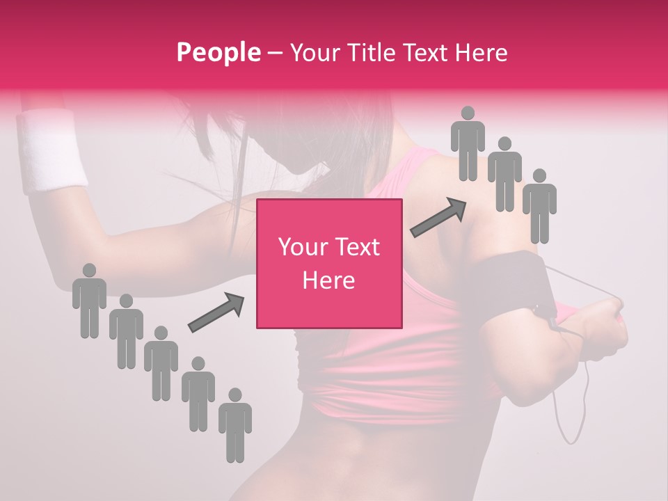 A Woman With A Band Around Her Arm Holding A Hair Dryer PowerPoint Template