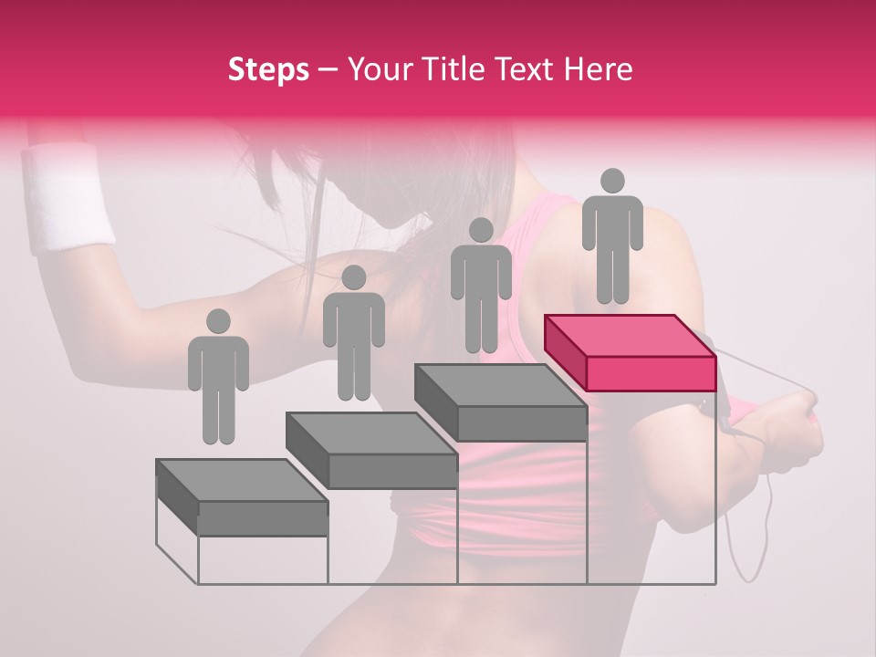 A Woman With A Band Around Her Arm Holding A Hair Dryer PowerPoint Template