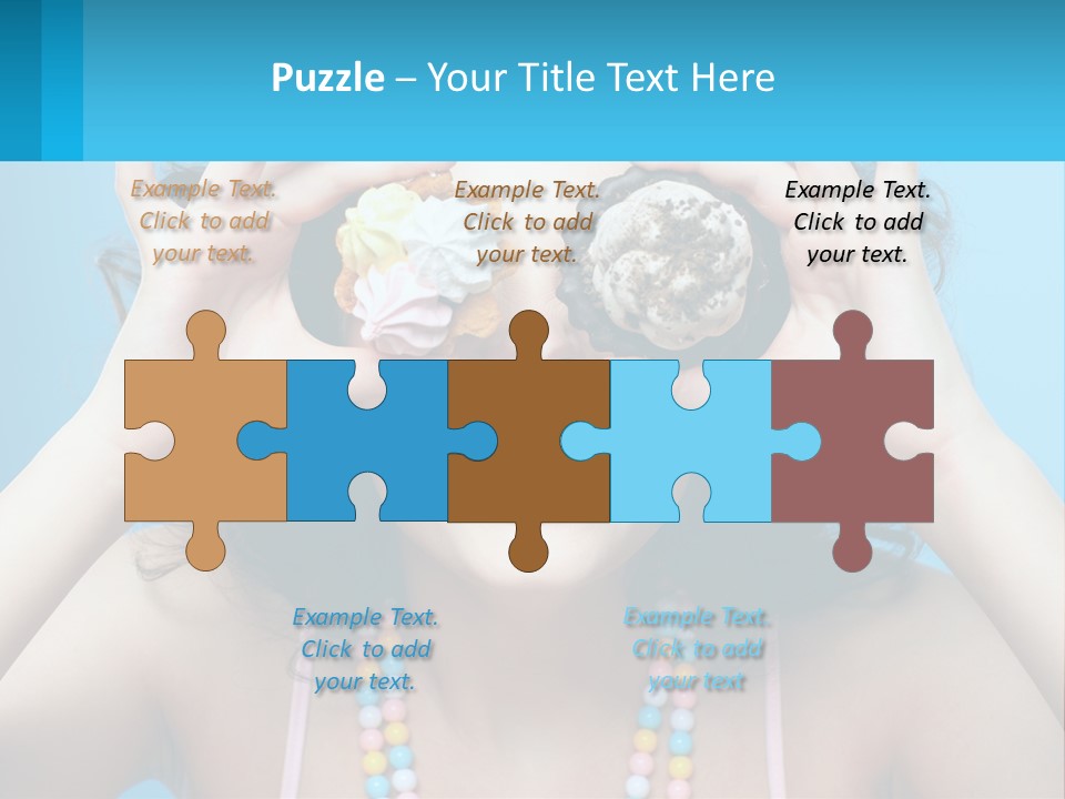 A Woman Holding Two Cupcakes Over Her Eyes PowerPoint Template