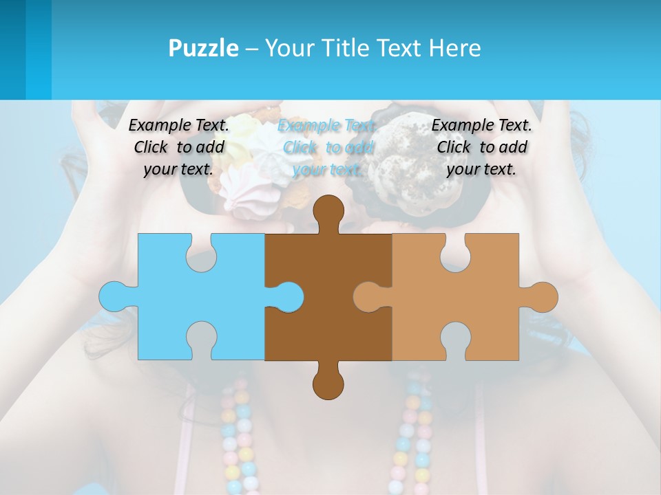 A Woman Holding Two Cupcakes Over Her Eyes PowerPoint Template