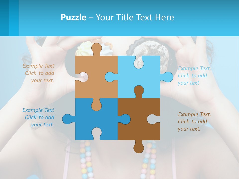 A Woman Holding Two Cupcakes Over Her Eyes PowerPoint Template