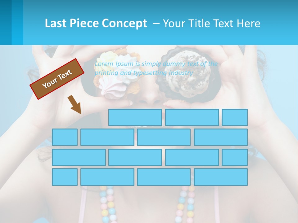 A Woman Holding Two Cupcakes Over Her Eyes PowerPoint Template