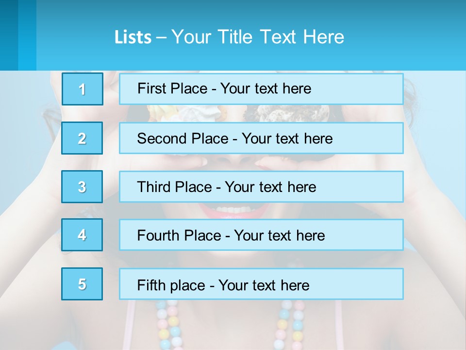 A Woman Holding Two Cupcakes Over Her Eyes PowerPoint Template