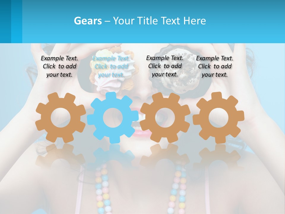 A Woman Holding Two Cupcakes Over Her Eyes PowerPoint Template