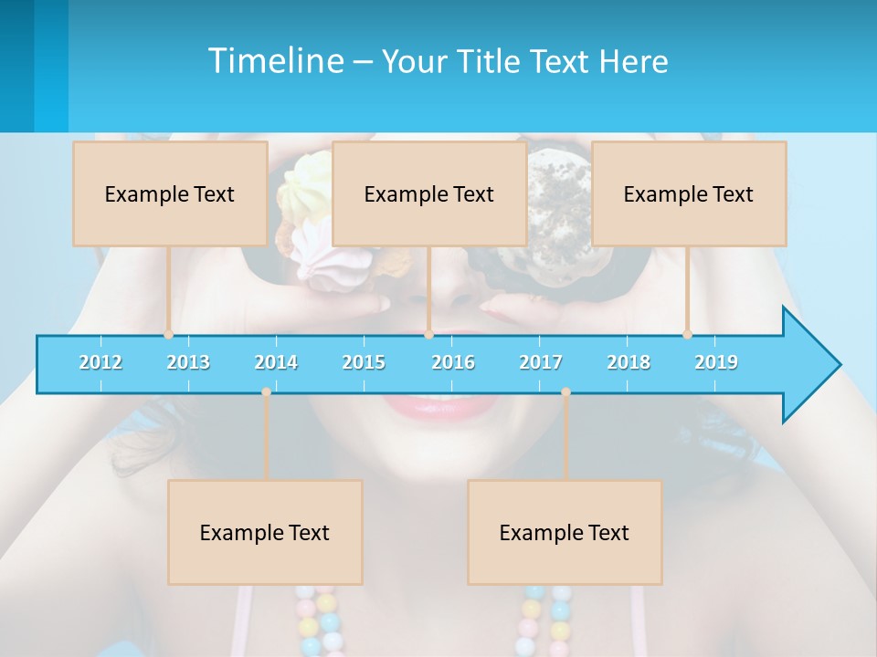 A Woman Holding Two Cupcakes Over Her Eyes PowerPoint Template