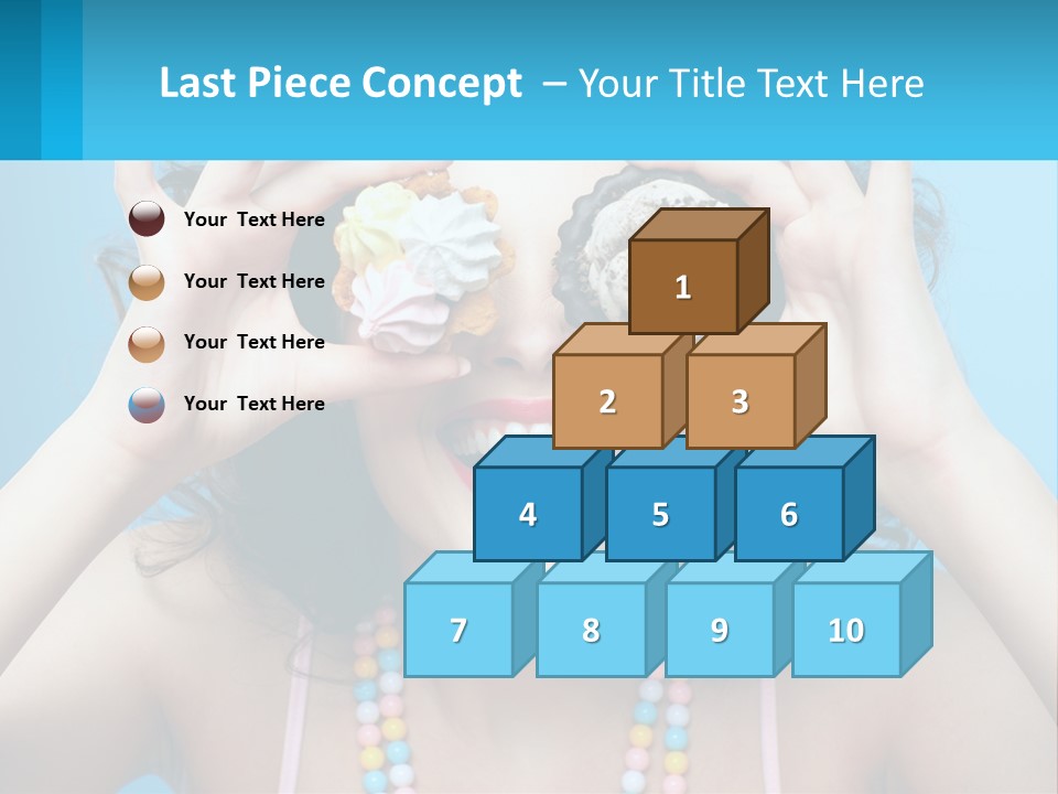 A Woman Holding Two Cupcakes Over Her Eyes PowerPoint Template