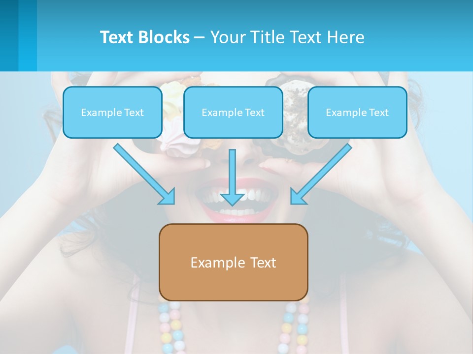 A Woman Holding Two Cupcakes Over Her Eyes PowerPoint Template