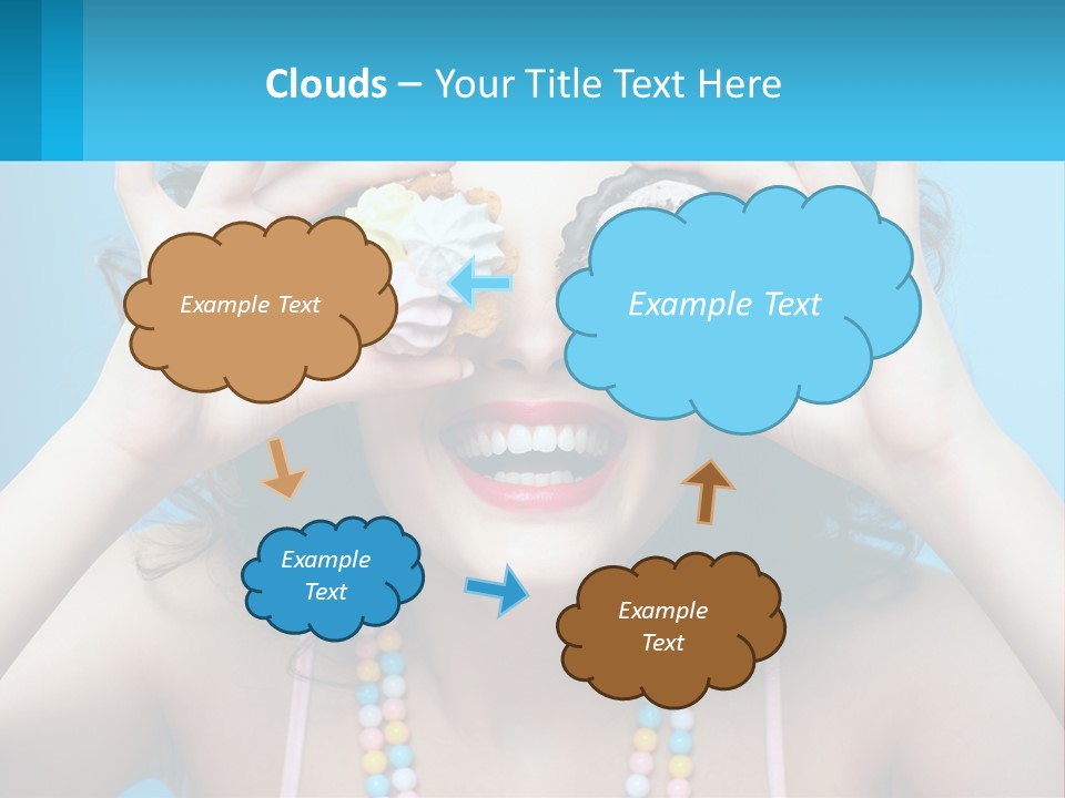 A Woman Holding Two Cupcakes Over Her Eyes PowerPoint Template