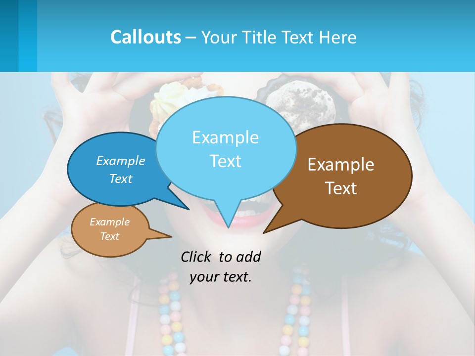 A Woman Holding Two Cupcakes Over Her Eyes PowerPoint Template