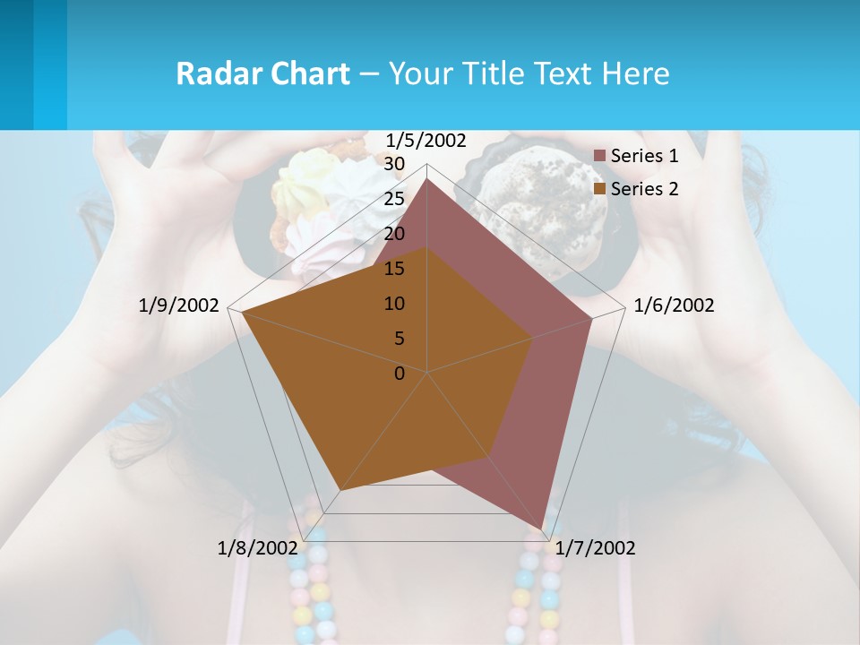 A Woman Holding Two Cupcakes Over Her Eyes PowerPoint Template